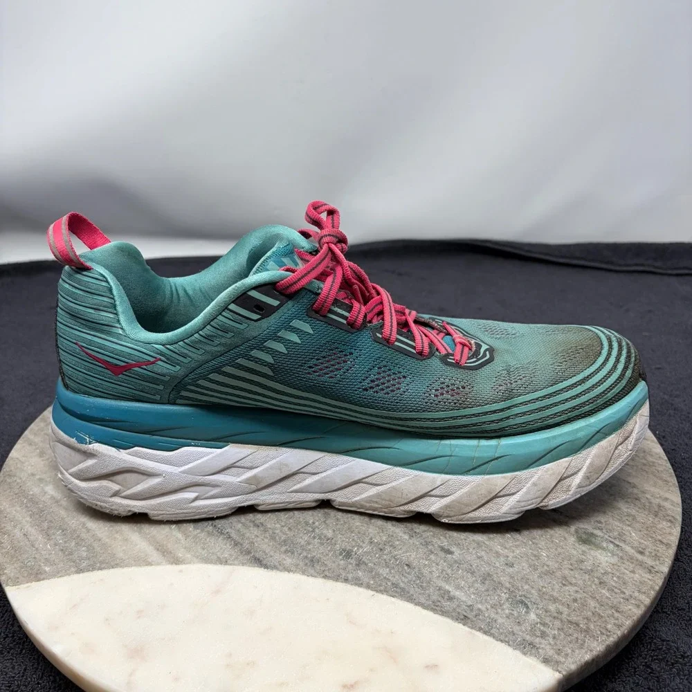 Hoka One One Bondi 6 Canton Green Blue Slate Womens Running Shoes 1019270 Sz 10